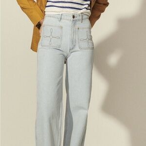 Sandro Light Blue Wide Leg Jeans
